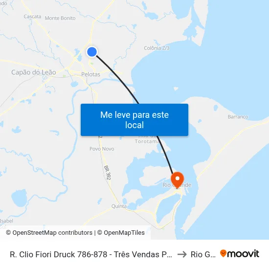 R. Clio Fiori Druck 786-878 - Três Vendas Pelotas - Rs 96070-580 Brasil to Rio Grande map