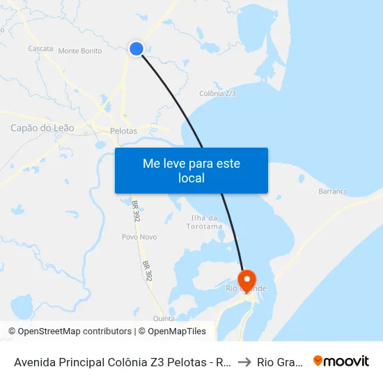 Avenida Principal Colônia Z3 Pelotas - Rs Brasil to Rio Grande map