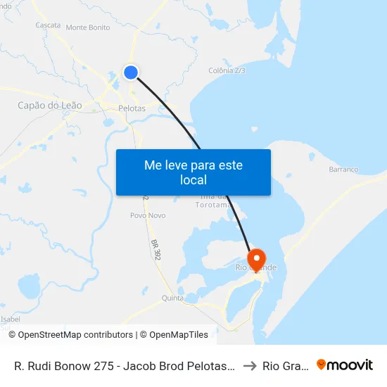 R. Rudi Bonow 275 - Jacob Brod Pelotas - Rs Brasil to Rio Grande map