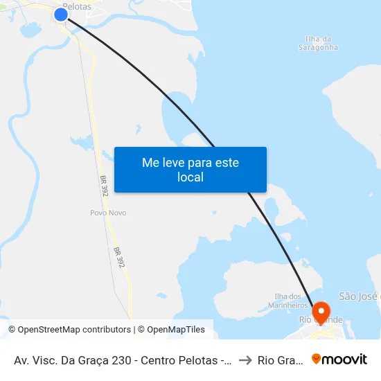 Av. Visc. Da Graça 230 - Centro Pelotas - Rs Brasil to Rio Grande map