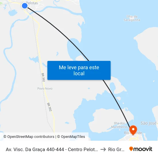 Av. Visc. Da Graça 440-444 - Centro Pelotas - Rs Brasil to Rio Grande map
