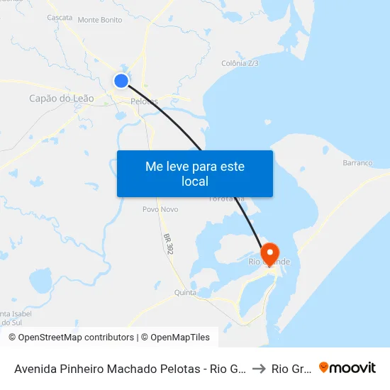 Avenida Pinheiro Machado Pelotas - Rio Grande Do Sul Brasil to Rio Grande map