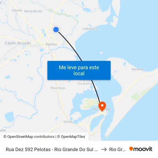 Rua Dez 592 Pelotas - Rio Grande Do Sul 96071-400 Brasil to Rio Grande map