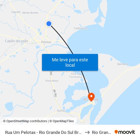 Rua Um Pelotas - Rio Grande Do Sul Brasil to Rio Grande map