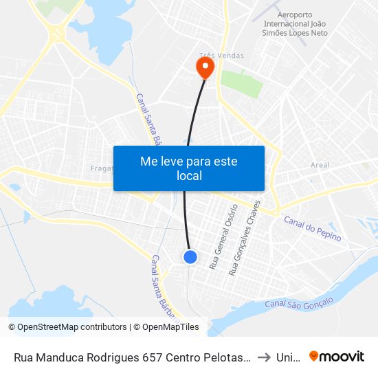 Rua Manduca Rodrigues 657 Centro Pelotas - Rs 96020-320 Brasil to Unimed map