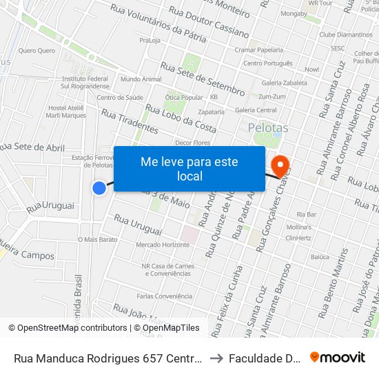 Rua Manduca Rodrigues 657 Centro Pelotas - Rs 96020-320 Brasil to Faculdade De Odontologia map