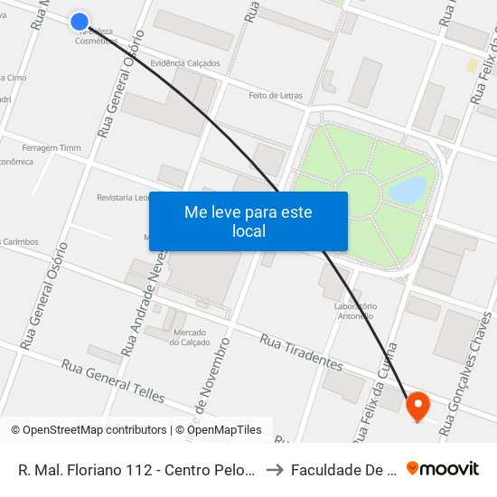 R. Mal. Floriano 112 - Centro Pelotas - Rs 96015-440 Brasil to Faculdade De Odontologia map