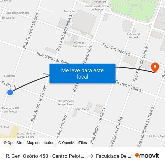 R. Gen. Osório 450 - Centro Pelotas - Rs 96020-000 Brasil to Faculdade De Odontologia map