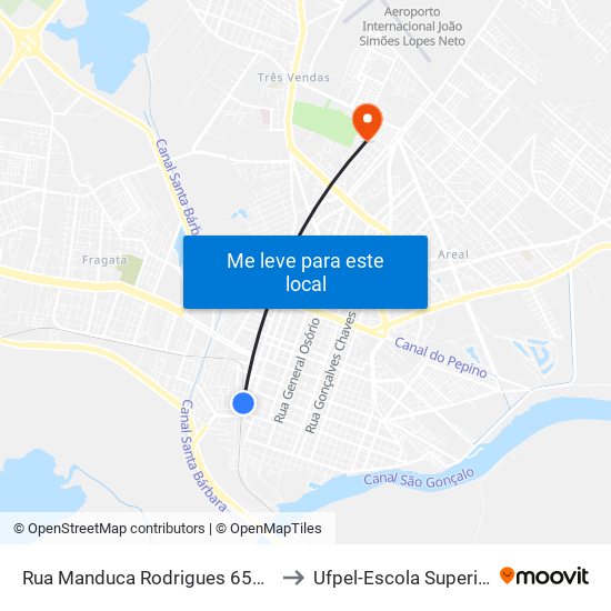 Rua Manduca Rodrigues 657 Centro Pelotas - Rs 96020-320 Brasil to Ufpel-Escola Superior De Educação Física-Esef map