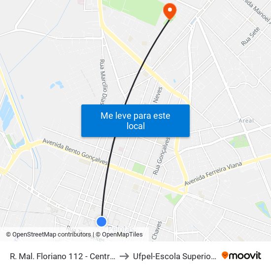 R. Mal. Floriano 112 - Centro Pelotas - Rs 96015-440 Brasil to Ufpel-Escola Superior De Educação Física-Esef map