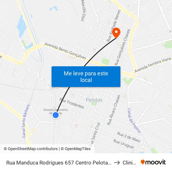 Rua Manduca Rodrigues 657 Centro Pelotas - Rs 96020-320 Brasil to Clinicamp map