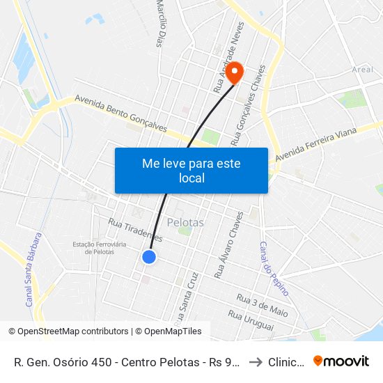R. Gen. Osório 450 - Centro Pelotas - Rs 96020-000 Brasil to Clinicamp map