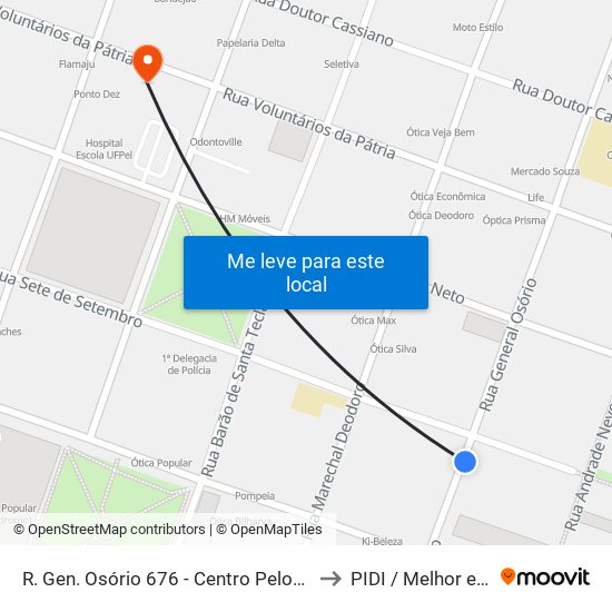 R. Gen. Osório 676 - Centro Pelotas - Rs Brasil to PIDI / Melhor em Casa map
