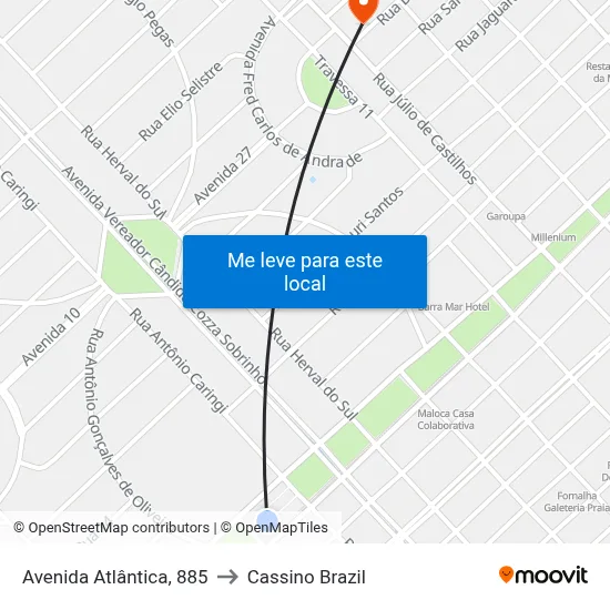 Avenida Atlântica, 885 to Cassino Brazil map