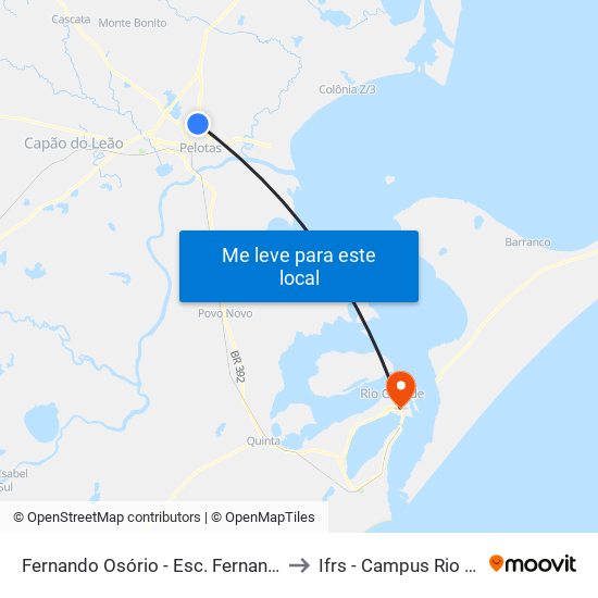 Fernando Osório - Esc. Fernando Osório to Ifrs - Campus Rio Grande map