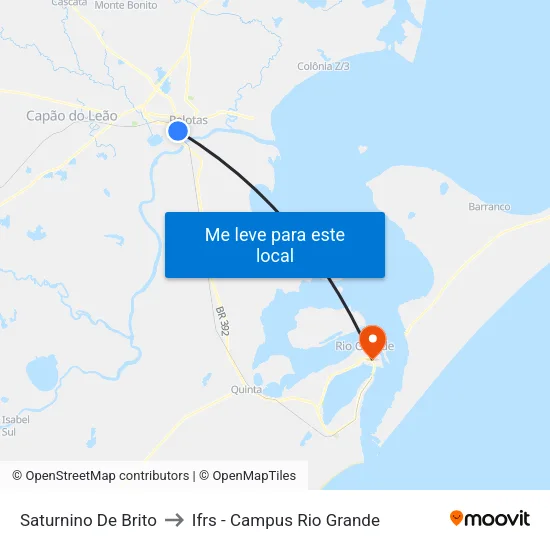 Saturnino De Brito to Ifrs - Campus Rio Grande map