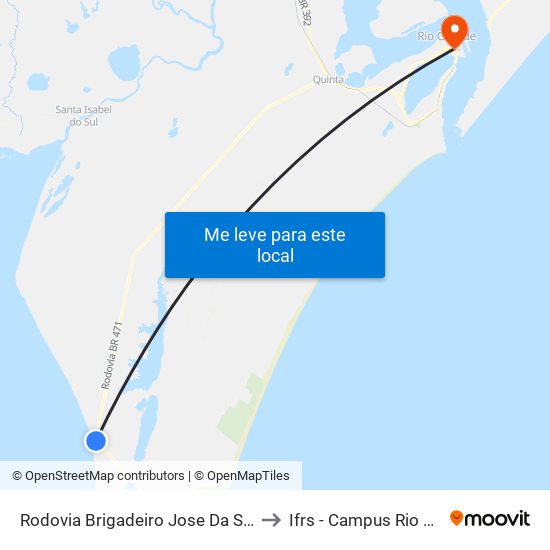 Rodovia Brigadeiro Jose Da Silva Paes to Ifrs - Campus Rio Grande map