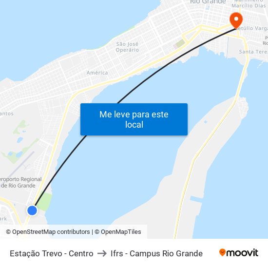 Estação Trevo - Centro to Ifrs - Campus Rio Grande map