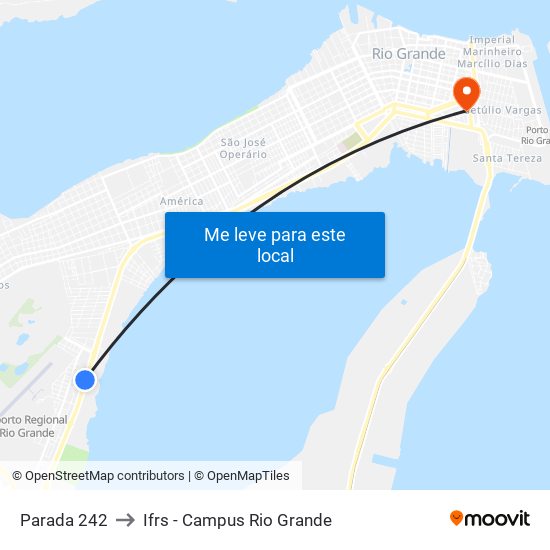 Parada 242 to Ifrs - Campus Rio Grande map