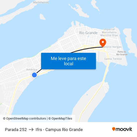 Parada 252 to Ifrs - Campus Rio Grande map