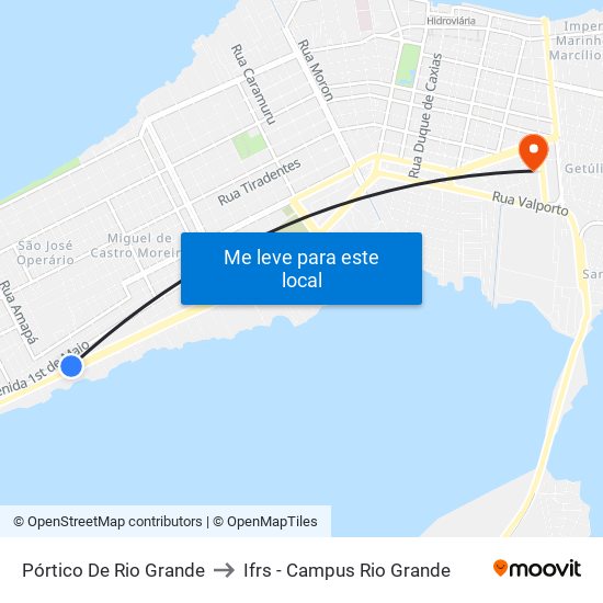 Pórtico De Rio Grande to Ifrs - Campus Rio Grande map