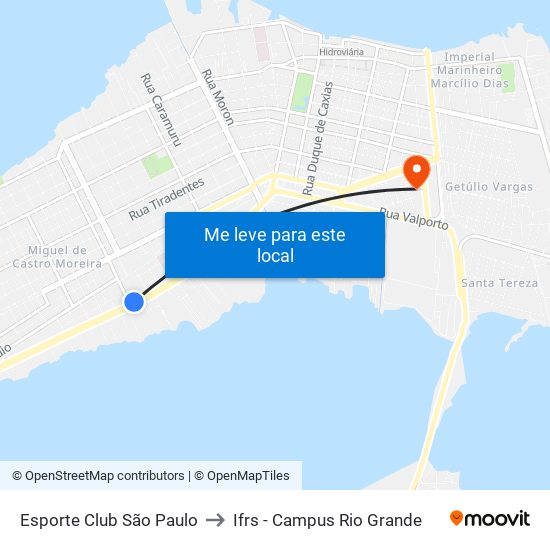 Esporte Club São Paulo to Ifrs - Campus Rio Grande map
