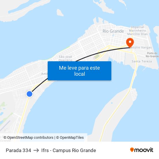 Parada 334 to Ifrs - Campus Rio Grande map