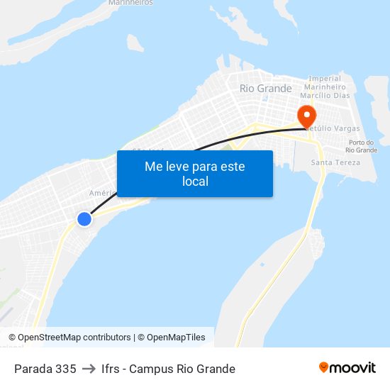 Parada 335 to Ifrs - Campus Rio Grande map