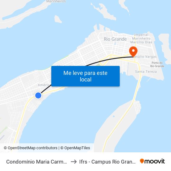 Condomínio Maria Carmen to Ifrs - Campus Rio Grande map