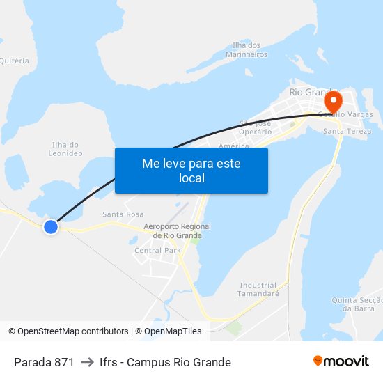 Parada 871 to Ifrs - Campus Rio Grande map