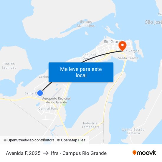 Avenida F, 2025 to Ifrs - Campus Rio Grande map