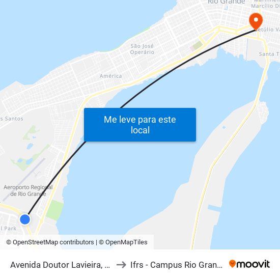 Avenida Doutor Lavieira, 38 to Ifrs - Campus Rio Grande map