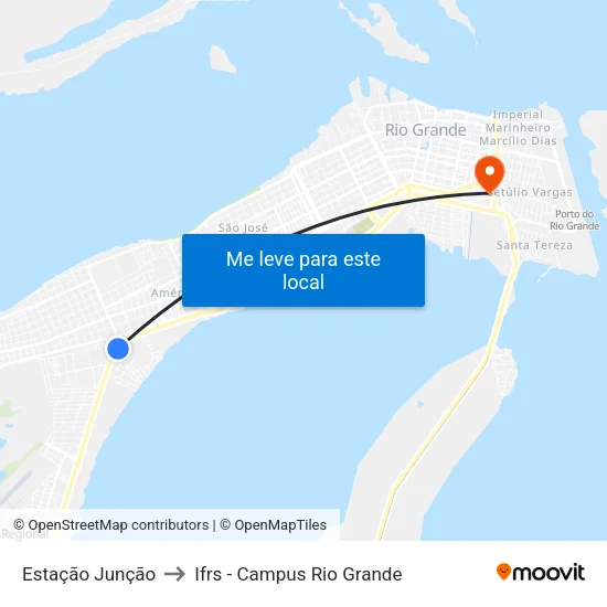 Estação Junção to Ifrs - Campus Rio Grande map