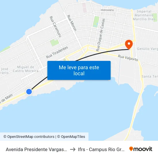 Avenida Presidente Vargas, 729 to Ifrs - Campus Rio Grande map