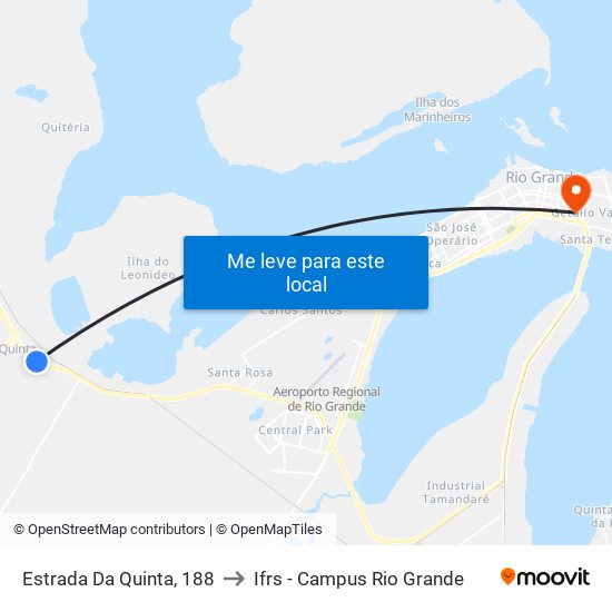 Estrada Da Quinta, 188 to Ifrs - Campus Rio Grande map