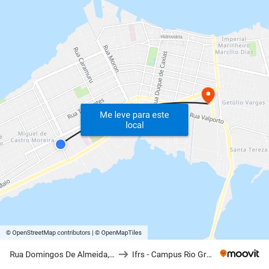 Rua Domingos De Almeida, 659 to Ifrs - Campus Rio Grande map