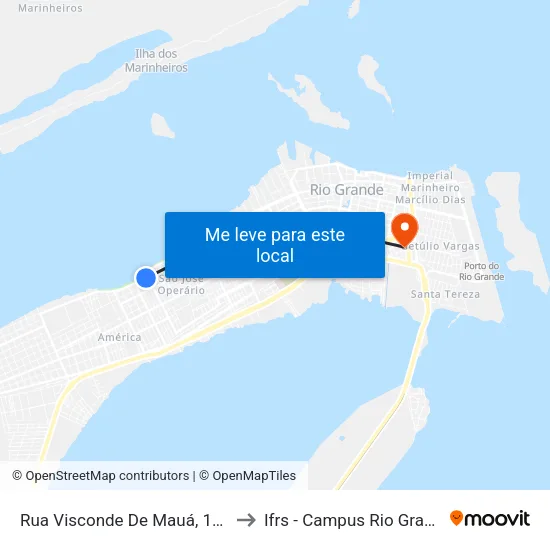 Rua Visconde De Mauá, 1173 to Ifrs - Campus Rio Grande map