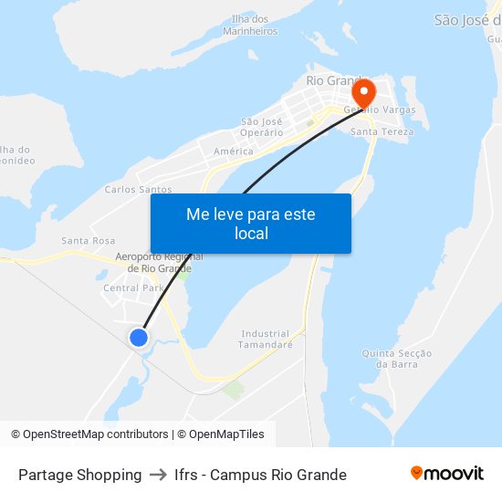 Partage Shopping to Ifrs - Campus Rio Grande map