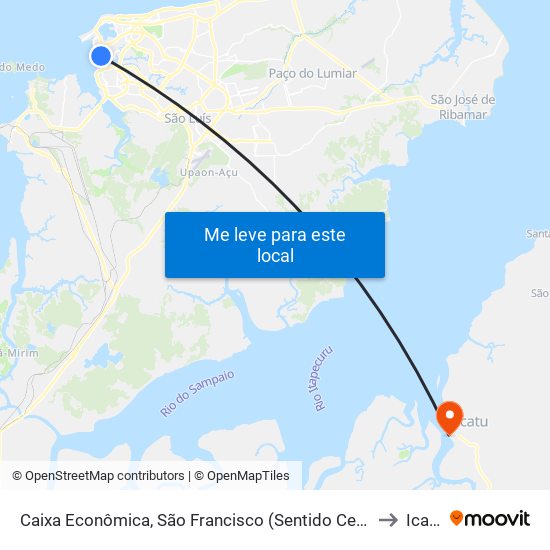 Caixa Econômica, São Francisco (Sentido Centro) to Icatu map