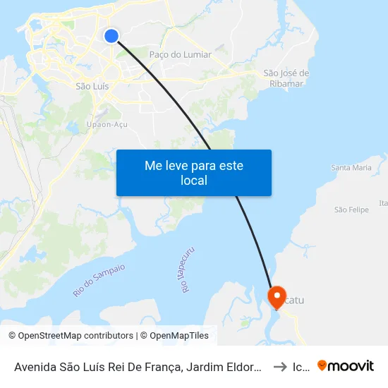 Avenida São Luís Rei De França, Jardim Eldorado (Sentido Centro) to Icatu map