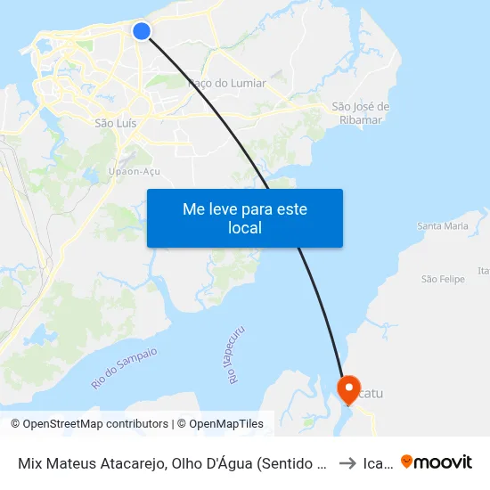 Mix Mateus Atacarejo, Olho D'Água (Sentido Bairro) to Icatu map