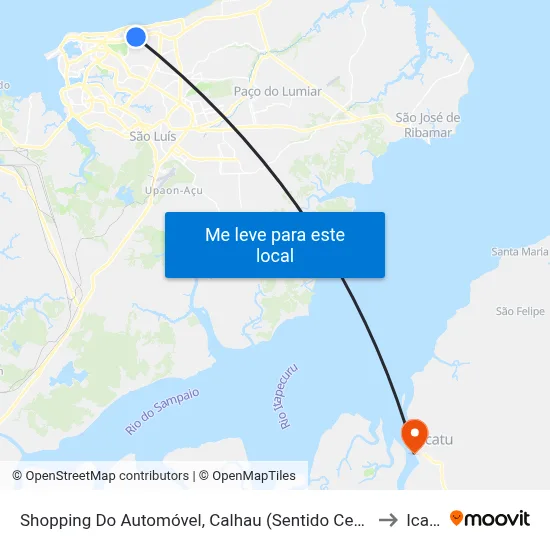 Shopping Do Automóvel, Calhau (Sentido Centro) to Icatu map