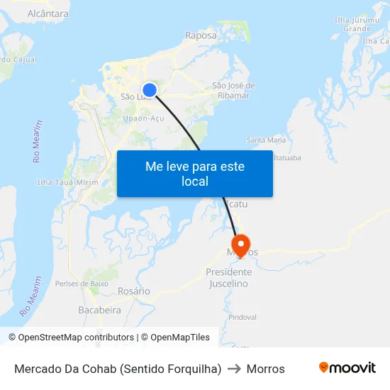 Mercado Da Cohab (Sentido Forquilha) to Morros map