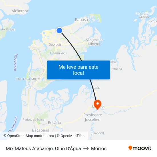 Mix Mateus Atacarejo, Olho D'Água to Morros map