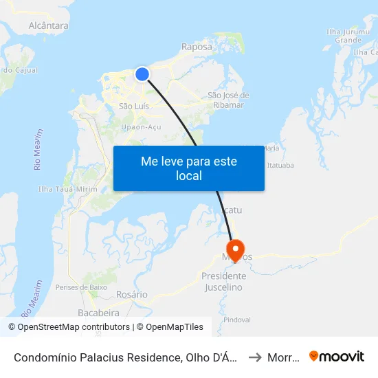 Condomínio Palacius Residence, Olho D'Água to Morros map