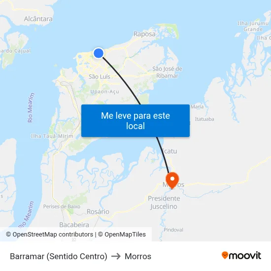 Barramar (Sentido Centro) to Morros map