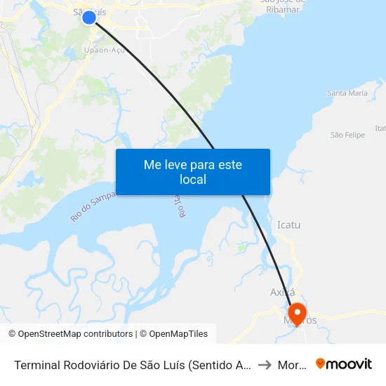Terminal Rodoviário De São Luís (Sentido Aeroporto) to Morros map