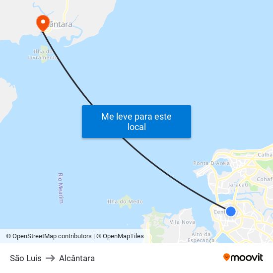 São Luis to Alcântara map