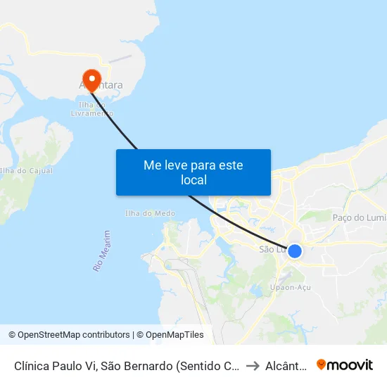 Clínica Paulo Vi, São Bernardo (Sentido Centro) to Alcântara map