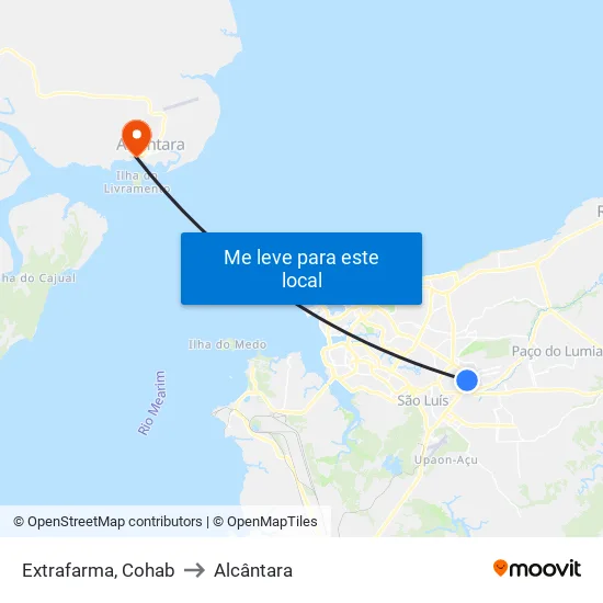 Extrafarma, Cohab to Alcântara map